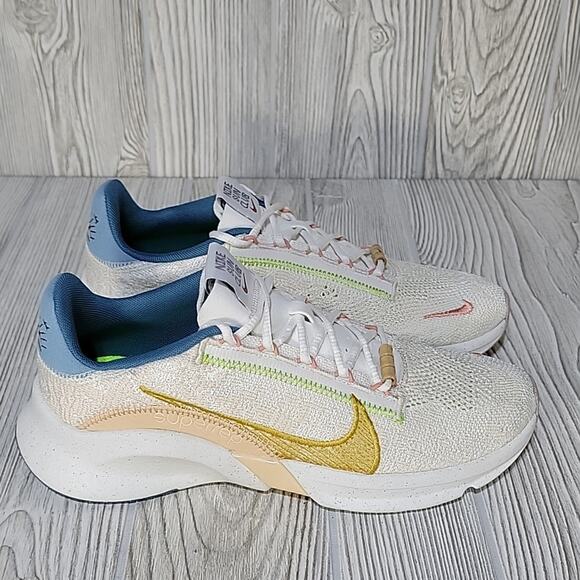 Nike SuperRep Go 3 Flyknit Next Nature Sun Club White Sanded Gold Sneakers NWT - Picture 2 of 15